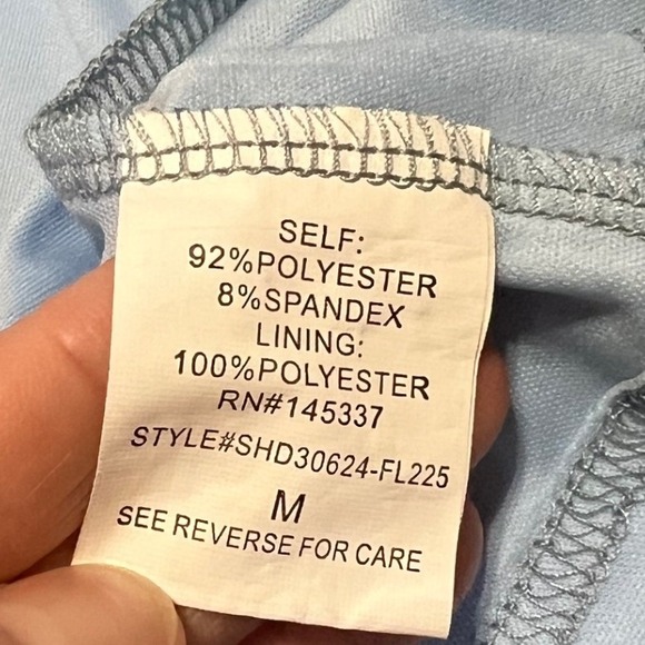 Boho Cottagecore Blue Floral Mesh Mini Dress Asymmetrical Lettuce Hem Y2K Style - Picture 5 of 7